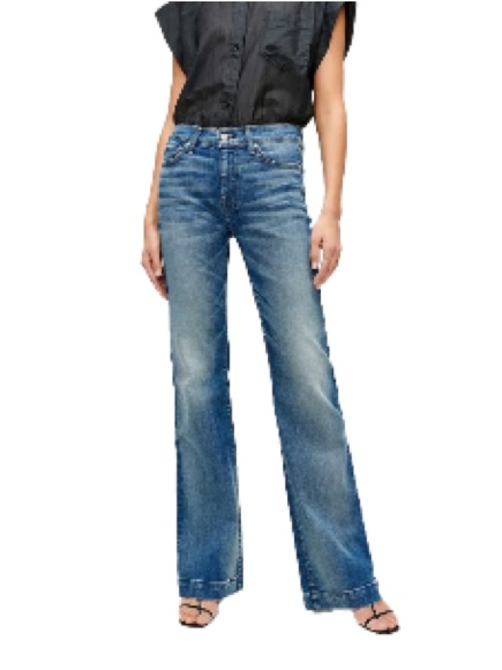 7 For All Mankind Luxe Vintage Dojo Flare Jeans Size 27 Trouser Wide Leg Y2K EUC